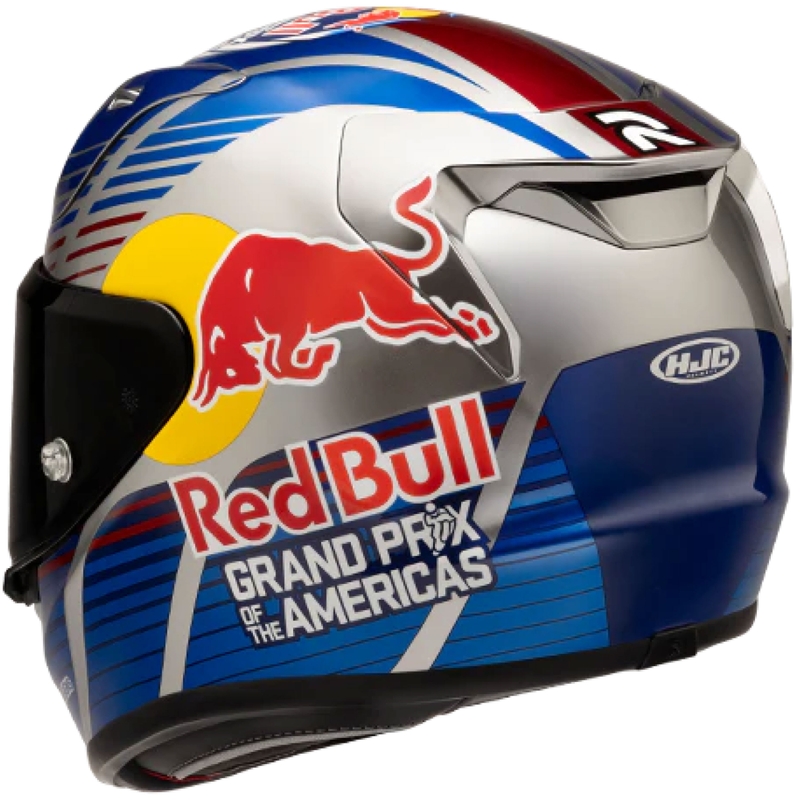 Integruotas motociklininko šalmas HJC RPHA 12 Red Bull Austin GP II MC21 mėlynai pilkas