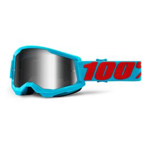Motokroso akiniai 100% STRATA 2 Summit blue (sidabriniai veidrodiniai plexi)