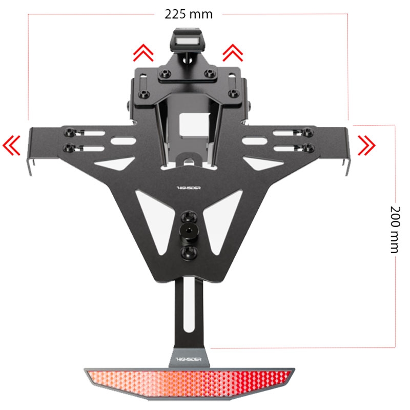 Numerio ženklo laikiklis su žibintu Highsider Akron RS PRO Triumph SPEED TRIPLE 1050 juodas
