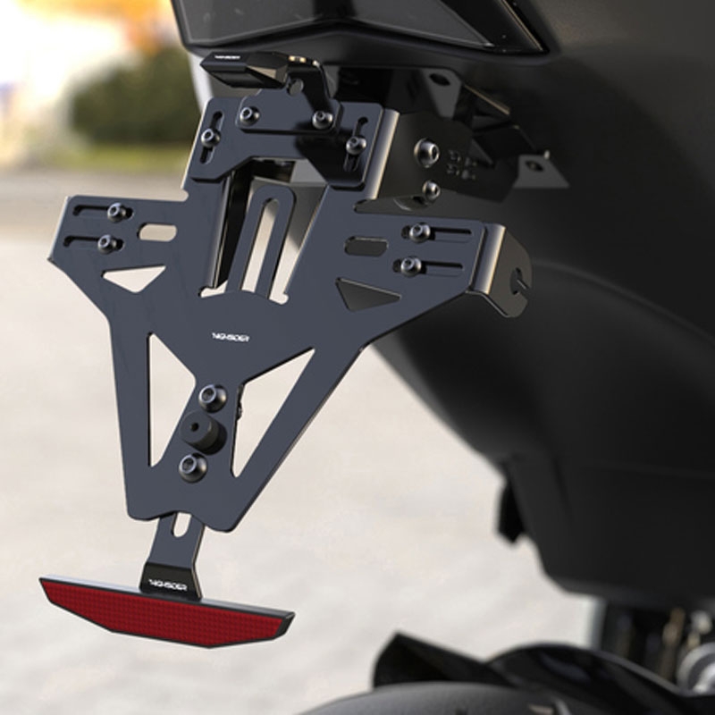 Numerio ženklo laikiklis su žibintu Highsider Akron RS PRO Triumph SPEED TRIPLE 1050 juodas