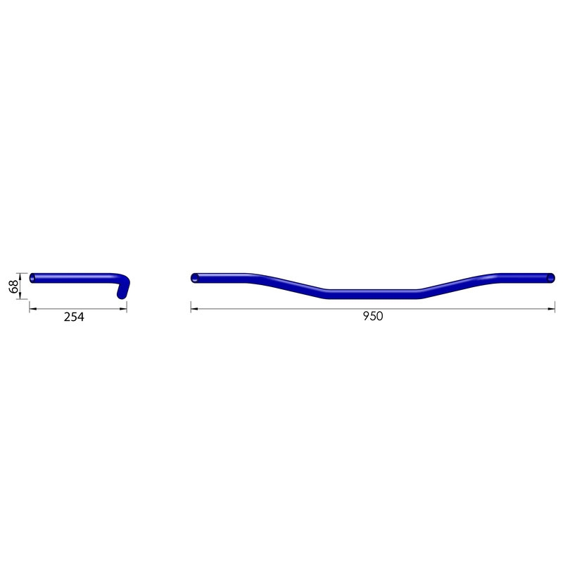Motociklo vairas Highsider PRO Old Style L12 95 mm chromuotas