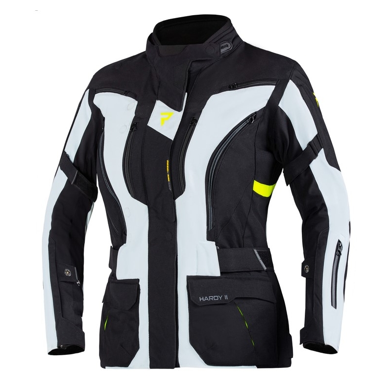 Rebelhorn Hardy II Moteriška motociklininko striukė Grey-Black-Fluo Yellow