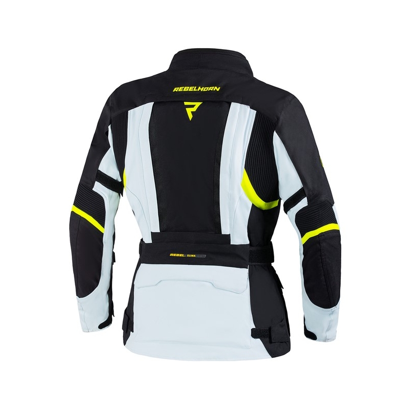 Rebelhorn Hardy II Moteriška motociklininko striukė Grey-Black-Fluo Yellow
