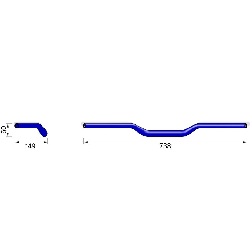 "Highsider PRO X-Bar Superbike Flat XN1" vairas juodas