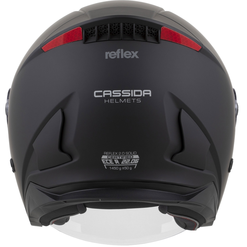 "Cassida Reflex 2.0 Solid open" motociklininko šalmas matinis juodai tamsiai pilkas