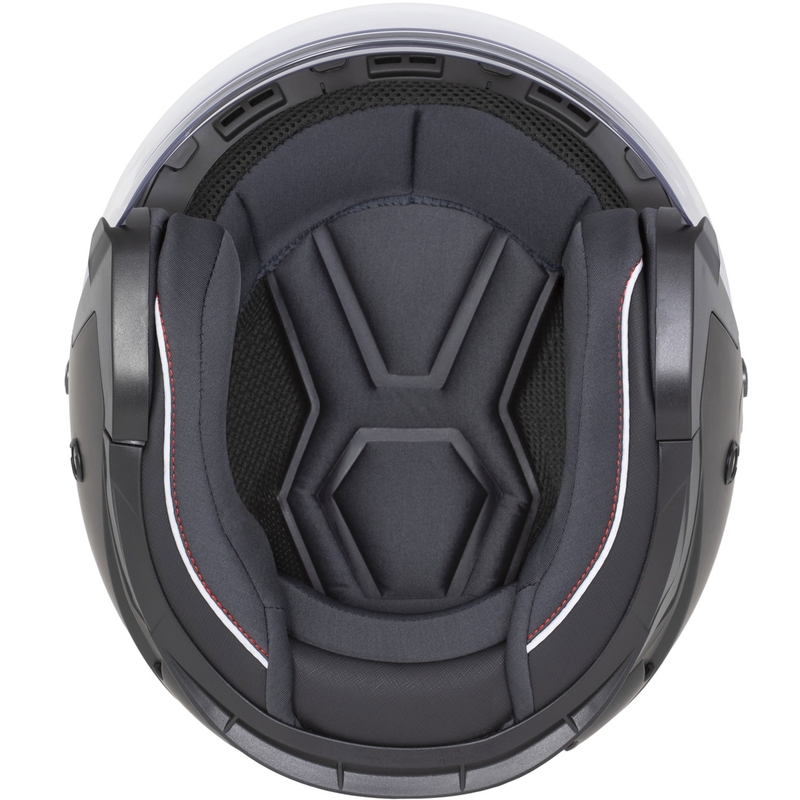 "Cassida Reflex 2.0 Solid open" motociklininko šalmas matinis juodai tamsiai pilkas