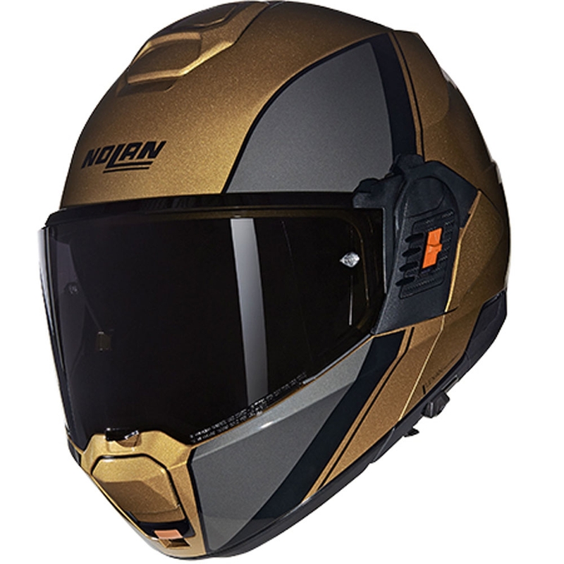 Apverčiamas motociklininko šalmas Nolan N120-1 Verniciatura Speciale N-COM 342 sand-black