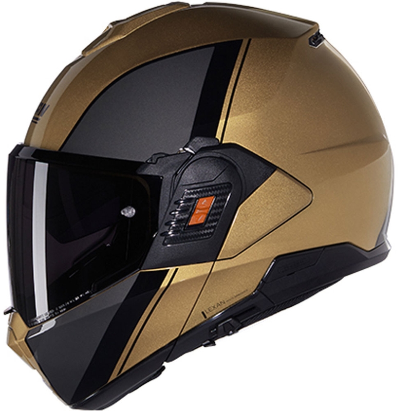 Apverčiamas motociklininko šalmas Nolan N120-1 Verniciatura Speciale N-COM 342 sand-black