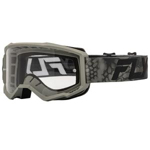 Motokroso akiniai "Fly Racing Focus" pilkai juodi su skaidriu stiklu
