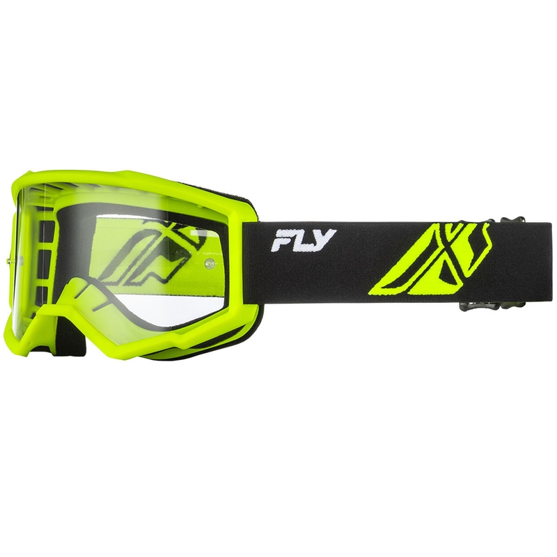 Motokroso akiniai "Fly Racing Focus" juodai žalios spalvos su skaidriu stiklu
