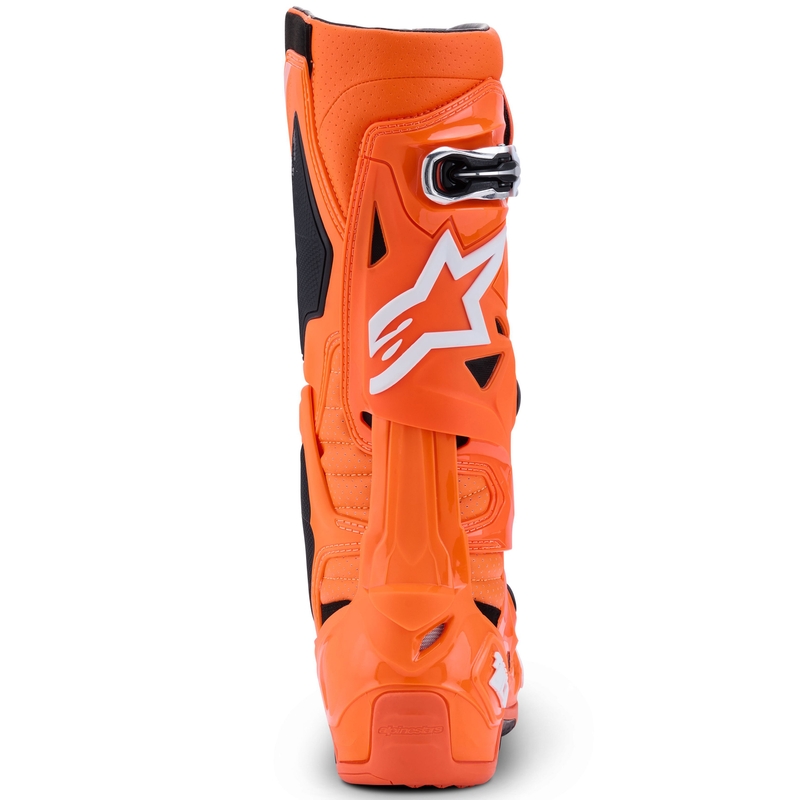 Alpinestars Tech 10 Supervented fluo oranžinės-juodos-baltos spalvos motociklininko batai