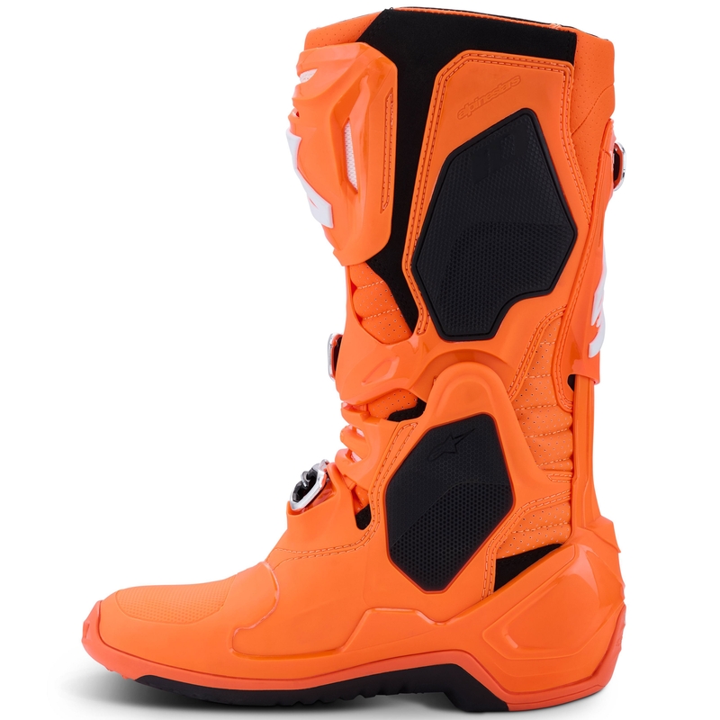 Alpinestars Tech 10 Supervented fluo oranžinės-juodos-baltos spalvos motociklininko batai