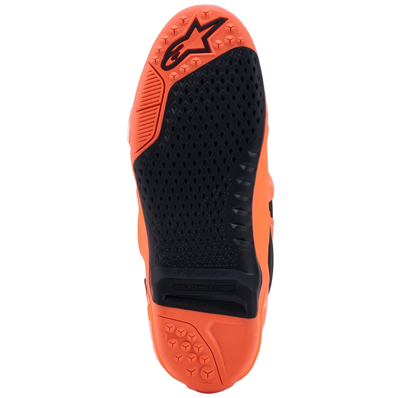 Alpinestars Tech 10 Supervented fluo oranžinės-juodos-baltos spalvos motociklininko batai