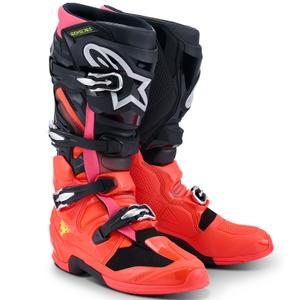 Alpinestars Tech 7 black-fluo red-fluo pink motociklininko batai