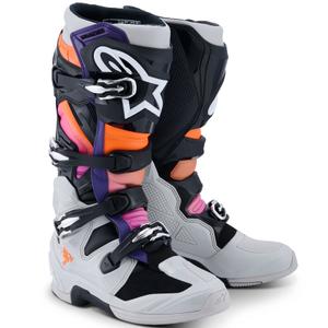 Alpinestars Tech 7 Black-Light Grey-Fluo Orange-Gradient motociklininkų batai