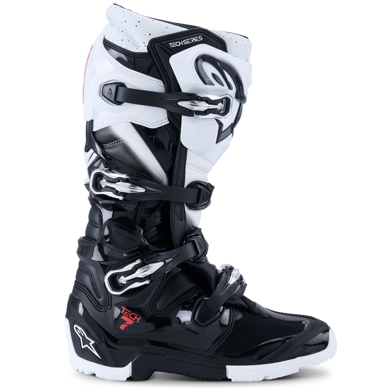 "Alpinestars Tech 7 Enduro" juodai balti motociklininko batai