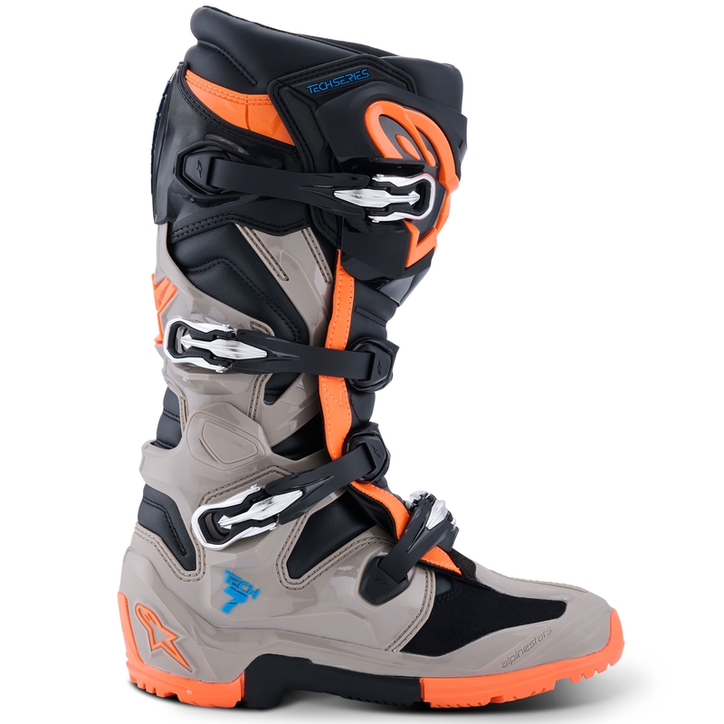 Alpinestars Tech 7 Enduro Black-Dark Grey-Fluo Orange motociklų batai