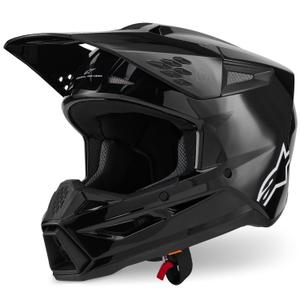 "Alpinestars S-M3" kietasis motokroso šalmas juodas