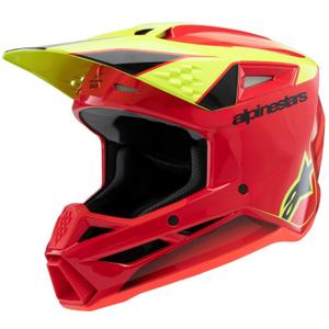 Alpinestars S-M3 Fray raudonai-fluo geltonai-juodas motokroso šalmas