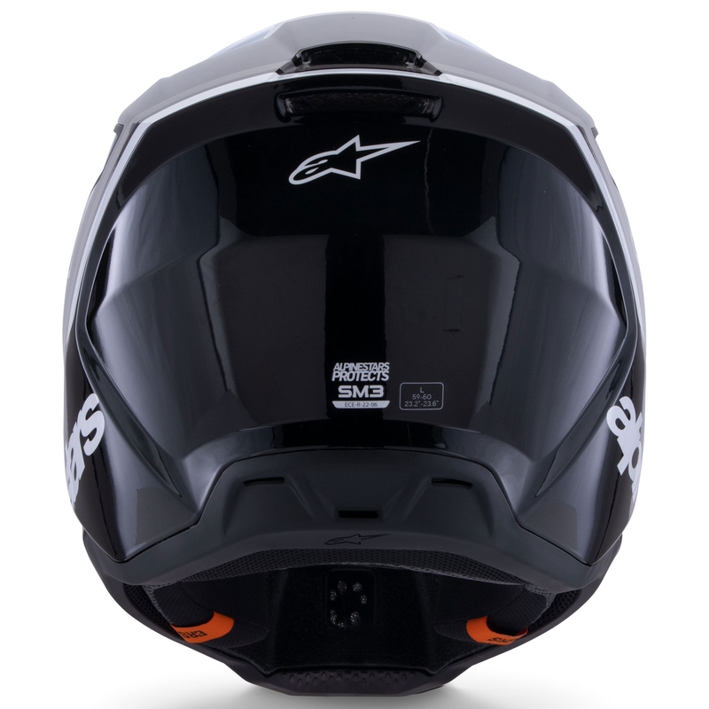 Alpinestars S-M3 Radium motokroso šalmas juodas, baltas ir pilkas