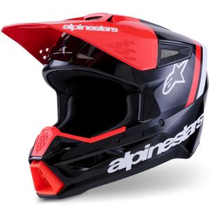 Alpinestars S-M3 Radium Motokroso šalmas juoda-fluo raudona-balta