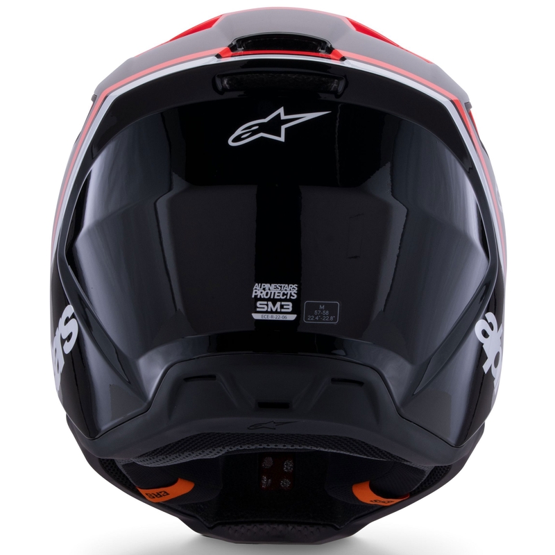 Alpinestars S-M3 Radium Motokroso šalmas juoda-fluo raudona-balta