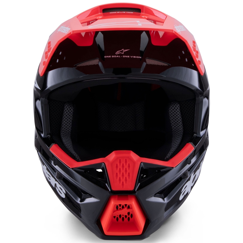Alpinestars S-M3 Radium Motokroso šalmas juoda-fluo raudona-balta