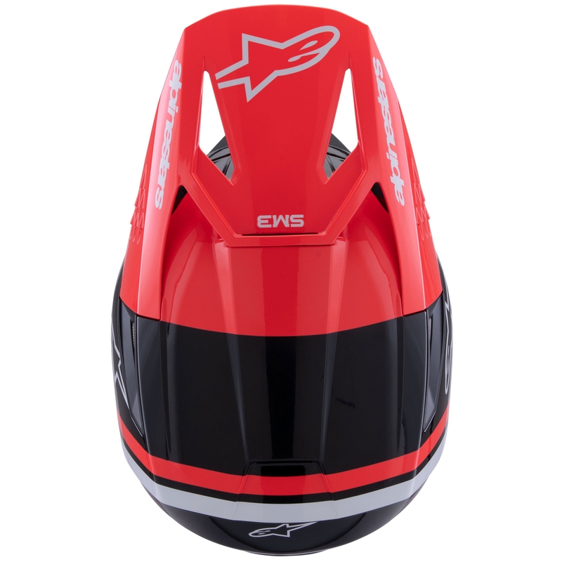 Alpinestars S-M3 Radium Motokroso šalmas juoda-fluo raudona-balta
