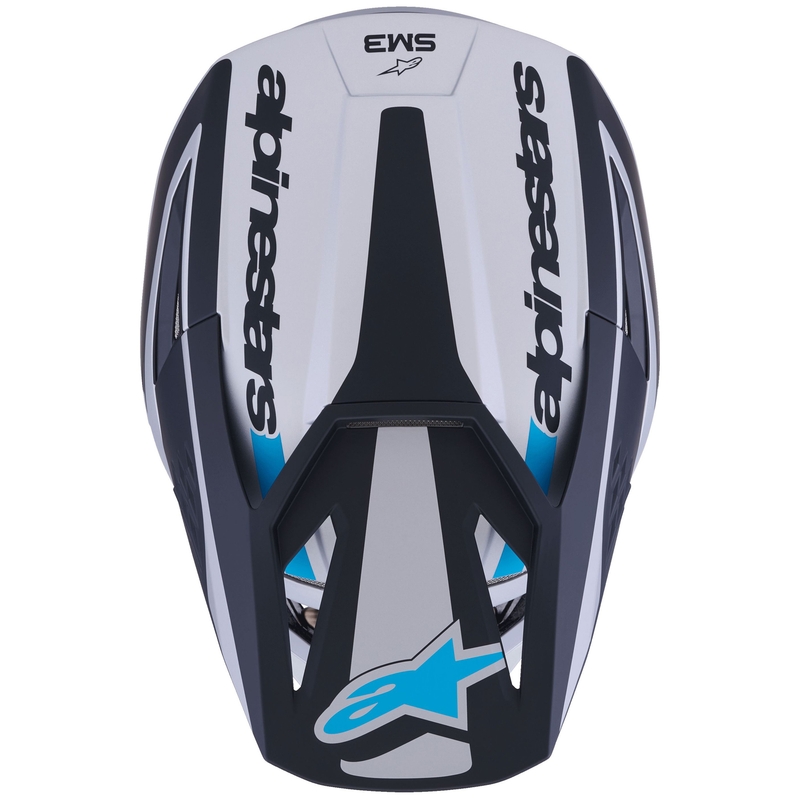 Alpinestars S-M3 Heat motokroso šalmas sidabrinis-mėlynas-juodas matinis
