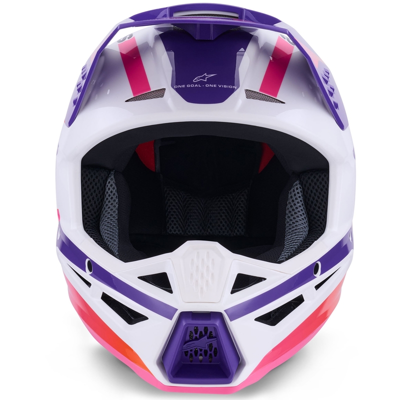 Alpinestars S-M3 Heat motokroso šalmas baltas-violetinis-rožinis