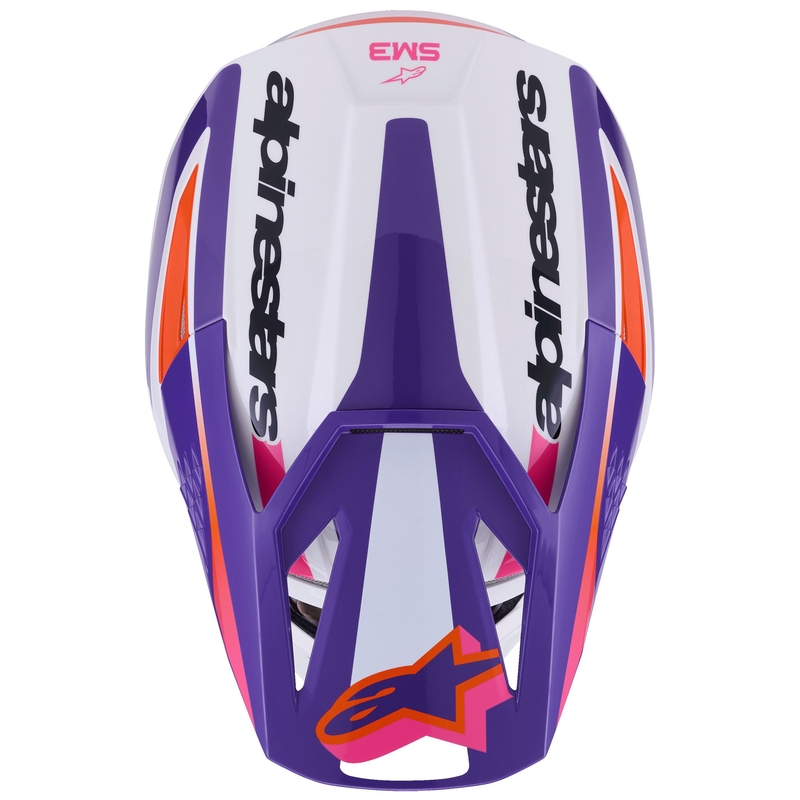 Alpinestars S-M3 Heat motokroso šalmas baltas-violetinis-rožinis