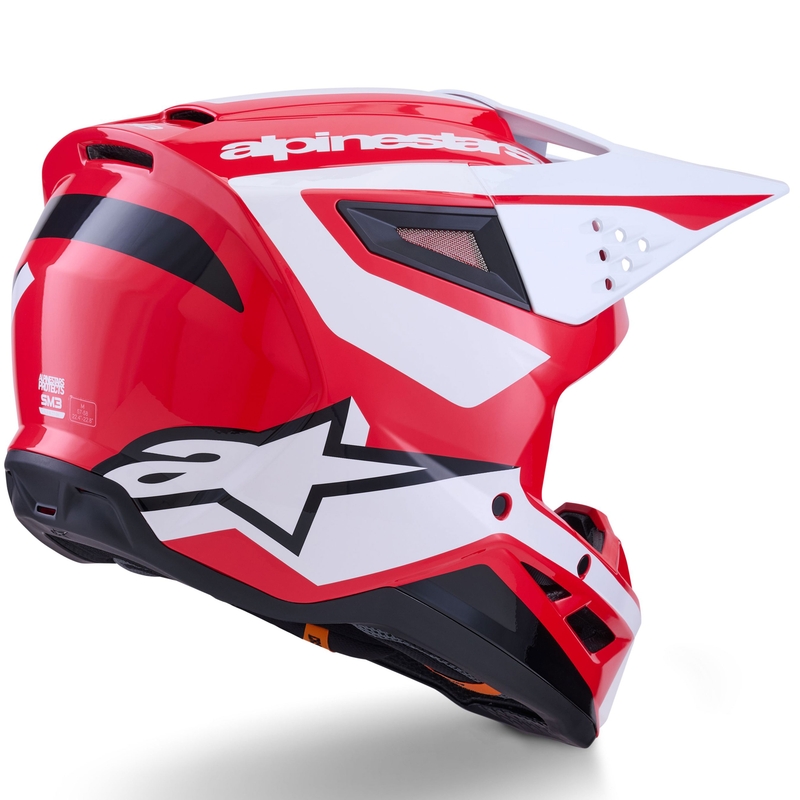 Alpinestars S-M3 Heat motokroso šalmas raudonos, baltos ir juodos spalvų