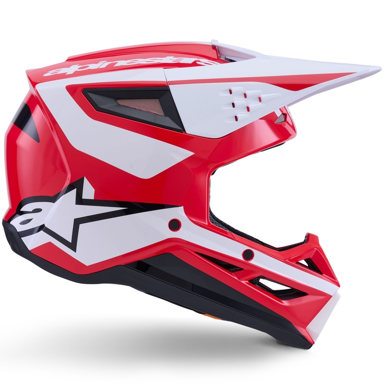 Alpinestars S-M3 Heat motokroso šalmas raudonos, baltos ir juodos spalvų