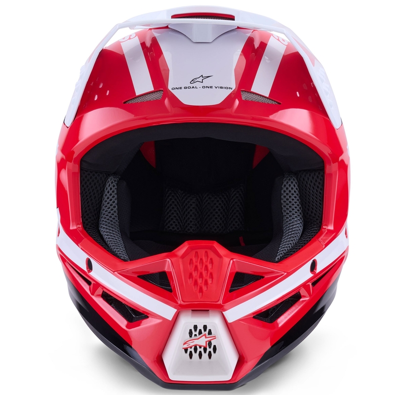 Alpinestars S-M3 Heat motokroso šalmas raudonos, baltos ir juodos spalvų