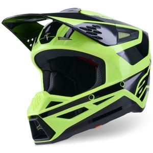 Alpinestars S-M3 Heat fluo geltonai juodas motokroso šalmas