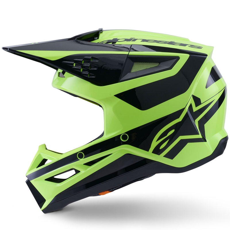 Alpinestars S-M3 Heat fluo geltonai juodas motokroso šalmas