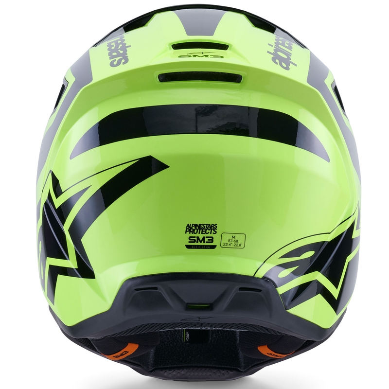 Alpinestars S-M3 Heat fluo geltonai juodas motokroso šalmas