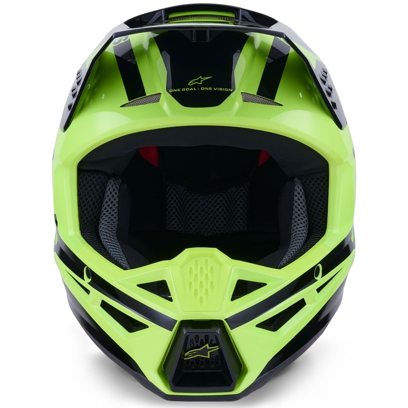 Alpinestars S-M3 Heat fluo geltonai juodas motokroso šalmas