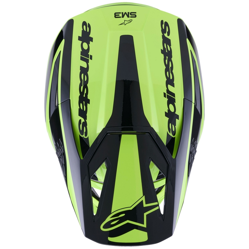 Alpinestars S-M3 Heat fluo geltonai juodas motokroso šalmas