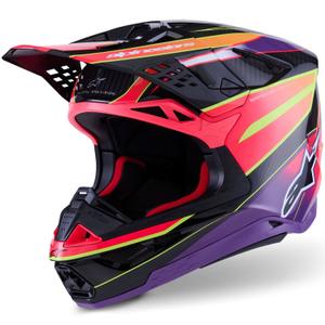 Alpinestars Supertech S-M10 Era rožinis-violetinis-fluo geltonas motokroso šalmas