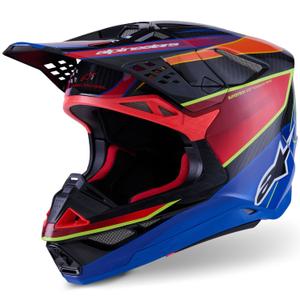 Alpinestars Supertech S-M10 Era mėlynas-raudonas-fluo geltonas motokroso šalmas