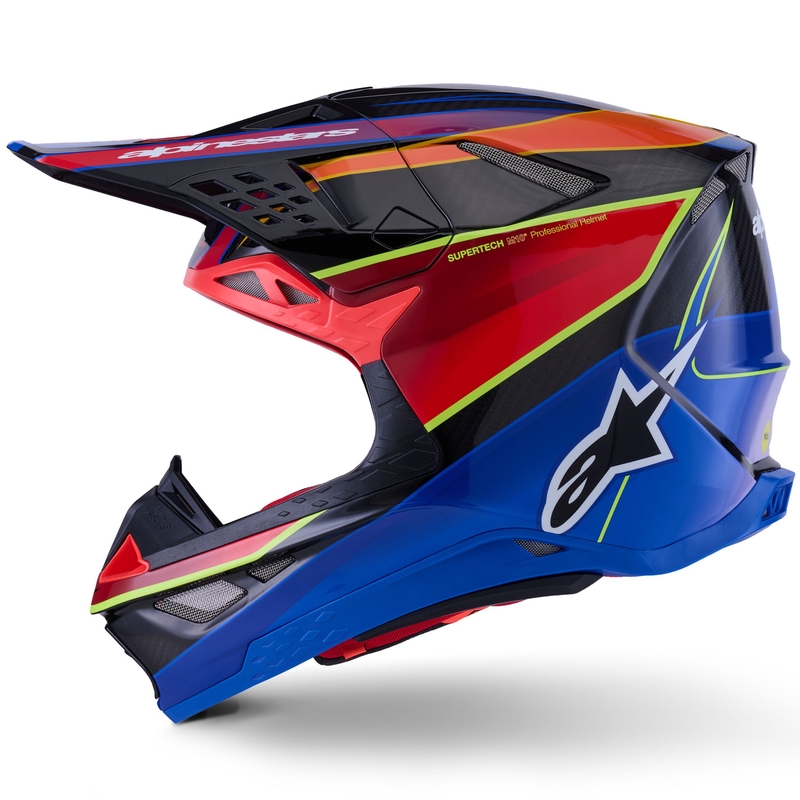 Alpinestars Supertech S-M10 Era mėlynas-raudonas-fluo geltonas motokroso šalmas