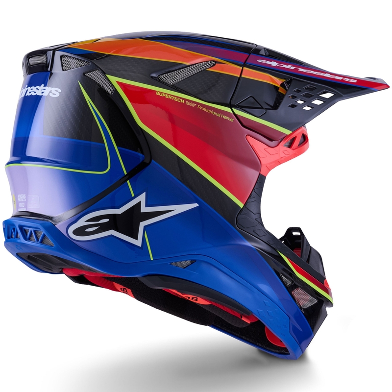 Alpinestars Supertech S-M10 Era mėlynas-raudonas-fluo geltonas motokroso šalmas