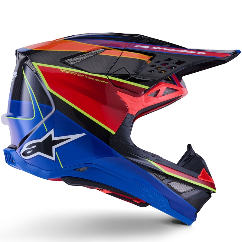 Alpinestars Supertech S-M10 Era mėlynas-raudonas-fluo geltonas motokroso šalmas