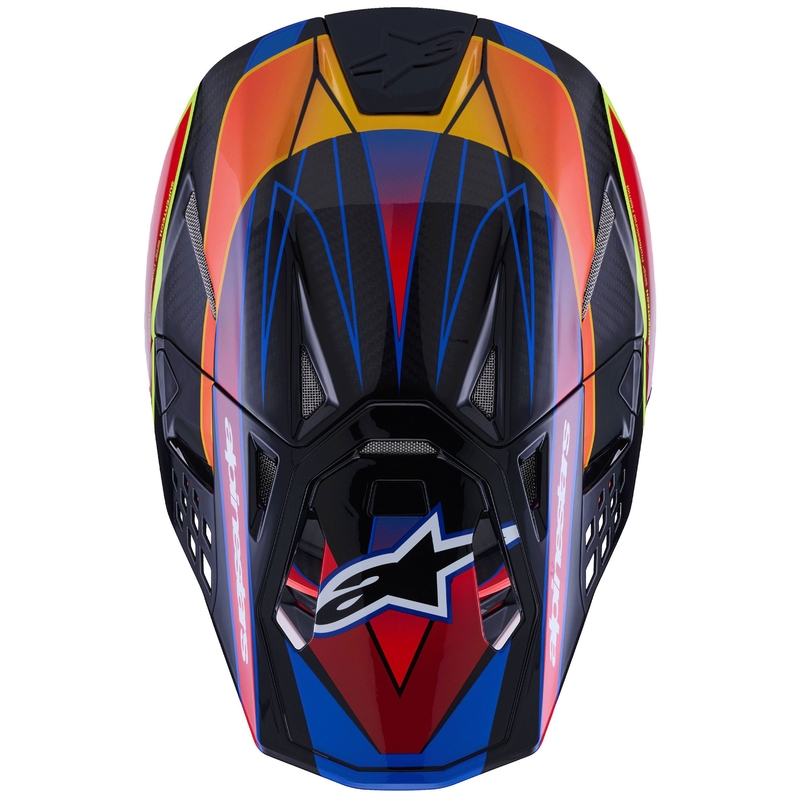 Alpinestars Supertech S-M10 Era mėlynas-raudonas-fluo geltonas motokroso šalmas