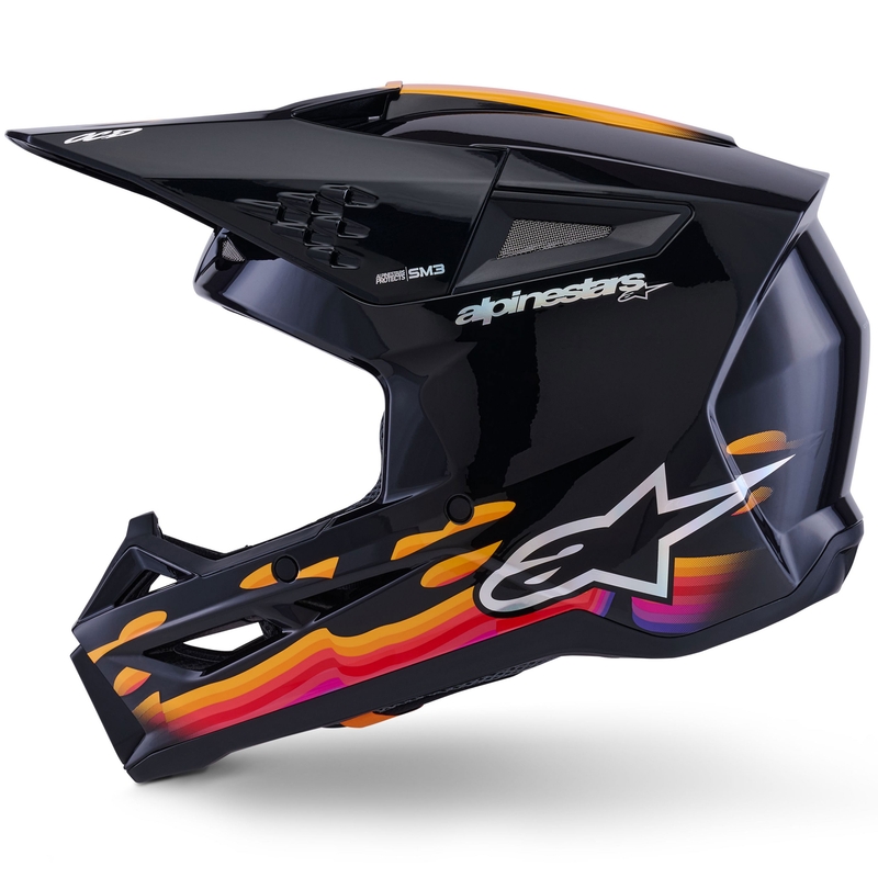 "Alpinestars S-M3 Force" juodas-geltonas-raudonas-baltas motokroso šalmas