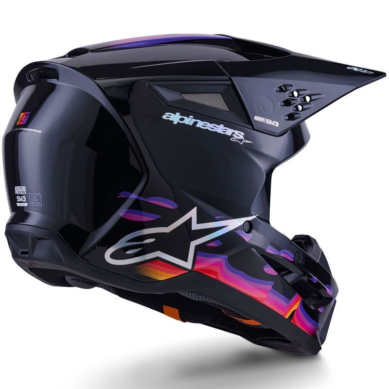 "Alpinestars S-M3 Force" juodas-geltonas-raudonas-baltas motokroso šalmas