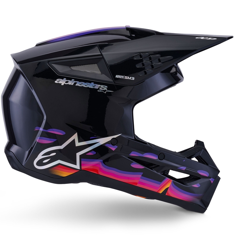 "Alpinestars S-M3 Force" juodas-geltonas-raudonas-baltas motokroso šalmas