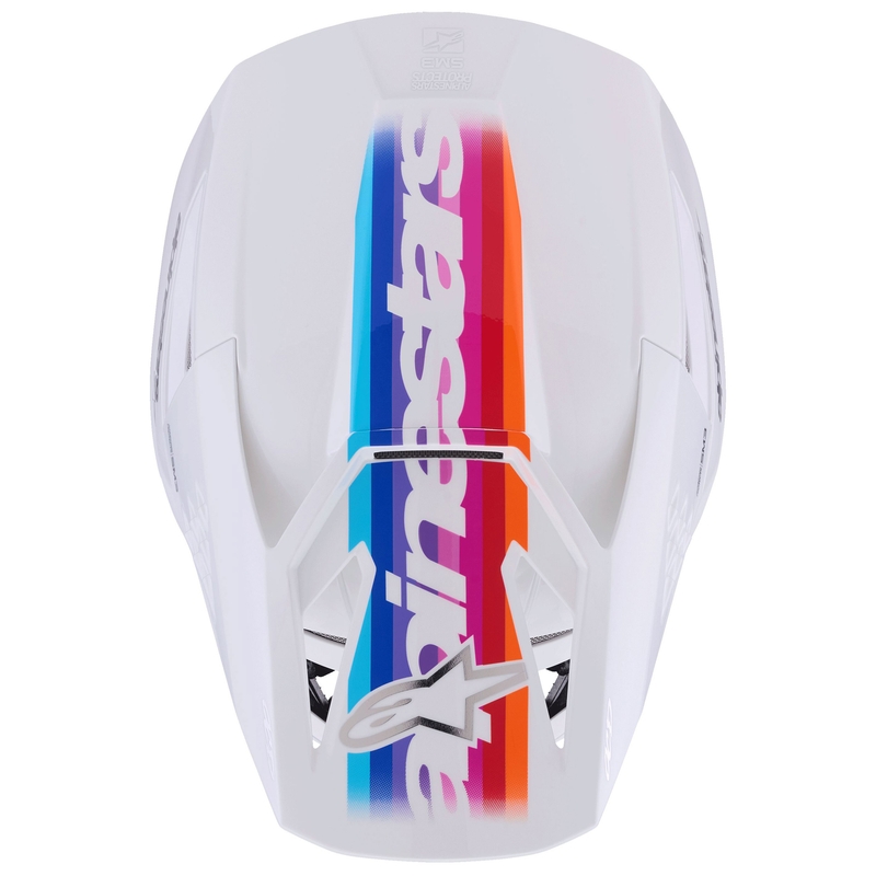 Alpinestars S-M3 Force motokroso šalmas balta-geltona-rožinė-violetinė