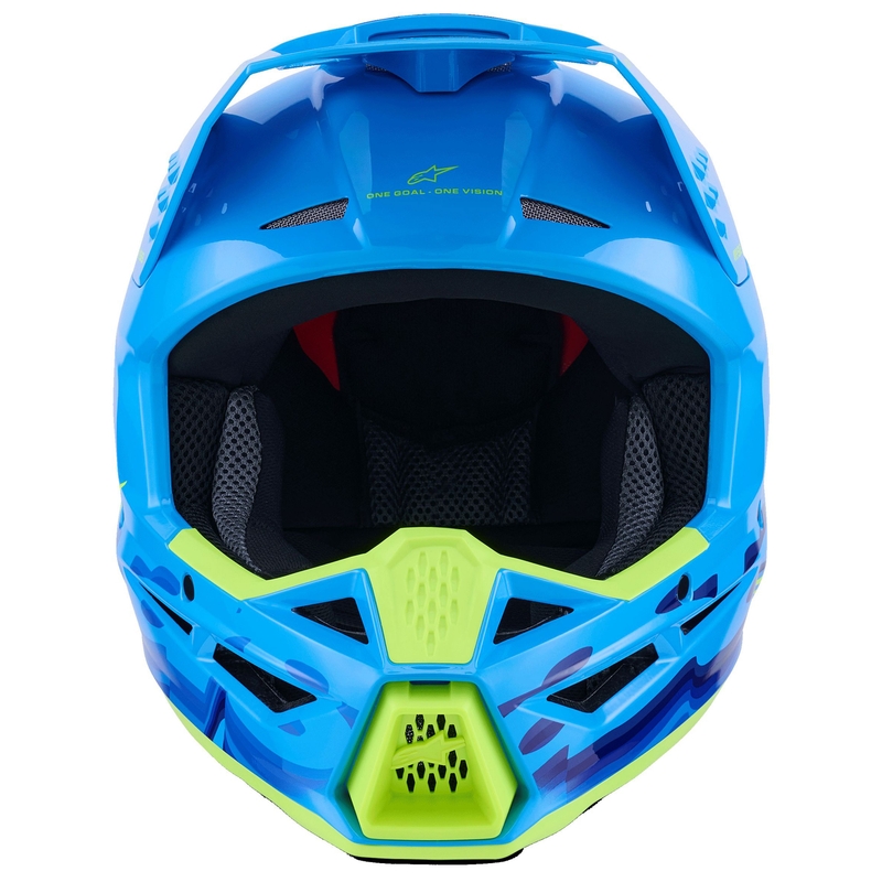 Alpinestars S-M3 Force mėlynos ir mėlynai geltonos spalvos motokroso šalmas